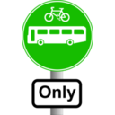download Roadsign Buses And Bikes clipart image with 270 hue color