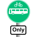 download Roadsign Buses And Bikes clipart image with 315 hue color