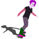 download Girl On Skateboard clipart image with 270 hue color