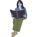 download Michelle Kempner Reading clipart image with 225 hue color