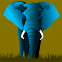 download Elephant Yellow On Purple clipart image with 135 hue color