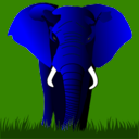 download Elephant Yellow On Purple clipart image with 180 hue color