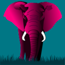 download Elephant Yellow On Purple clipart image with 270 hue color