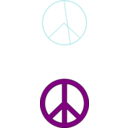 download Green Peace Symbol Black Border clipart image with 180 hue color