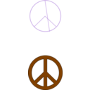 download Green Peace Symbol Black Border clipart image with 270 hue color