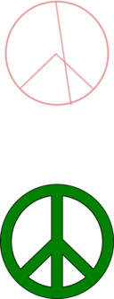 Green Peace Symbol Black Border