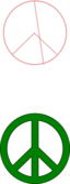 Green Peace Symbol Black Border