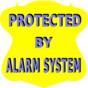 download Protected By Alarm System Sign 2 clipart image with 180 hue color