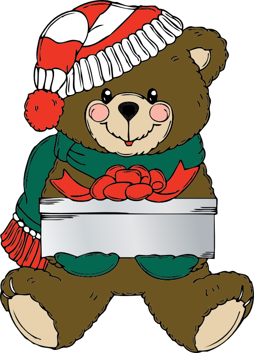 Christmas Bear Wih Present