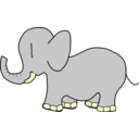 download Elephant clipart image with 0 hue color