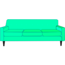 download Blue Sofa clipart image with 315 hue color