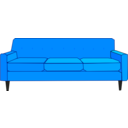 download Blue Sofa clipart image with 0 hue color