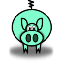 download Pig clipart image with 180 hue color