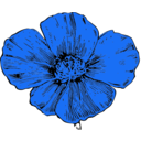 download California Poppy clipart image with 180 hue color