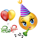download Party Girl Smiley Emoticon clipart image with 0 hue color
