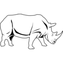 download Rhino clipart image with 0 hue color