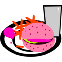 download Burger And Chips clipart image with 315 hue color