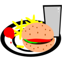 download Burger And Chips clipart image with 0 hue color