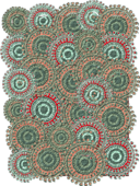 Seafoam Salmon Circle Pattern Scrapbook Paper