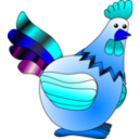 download Rooster clipart image with 180 hue color