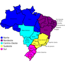 download Map Of Brazil V3 clipart image with 180 hue color