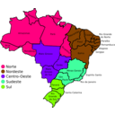 download Map Of Brazil V3 clipart image with 270 hue color