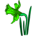 download Colored Daffodil clipart image with 45 hue color