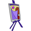 download Easel With Kids Painting clipart image with 225 hue color