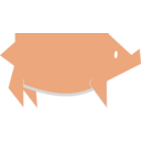 download Origami Piggy clipart image with 0 hue color