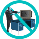 download Computer Rage Forbidden clipart image with 180 hue color