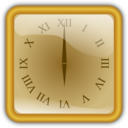 download Golden Clock Squared clipart image with 0 hue color