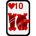 download Ten Of Hearts clipart image with 0 hue color