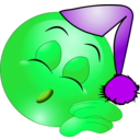 download Sleeping Boy Smiley Emoticon clipart image with 90 hue color
