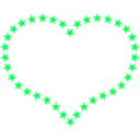 download Heart Shaped Border With Yellow Stars clipart image with 90 hue color