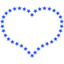 download Heart Shaped Border With Yellow Stars clipart image with 180 hue color