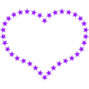 download Heart Shaped Border With Yellow Stars clipart image with 225 hue color