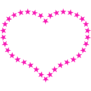 download Heart Shaped Border With Yellow Stars clipart image with 270 hue color
