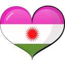 download Kurdistan Heart Flag clipart image with 315 hue color