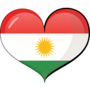 download Kurdistan Heart Flag clipart image with 0 hue color