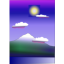 download Snow Capped Mountain And The Sun clipart image with 0 hue color