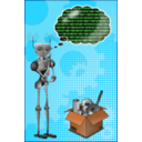 download Robot clipart image with 0 hue color