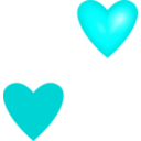 download Love Heart clipart image with 180 hue color