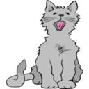 download Kitten Yawning clipart image with 0 hue color