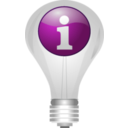 download Info Lightbulb clipart image with 180 hue color