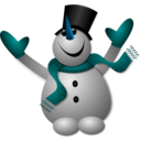 download Happy Snowman 1 clipart image with 180 hue color