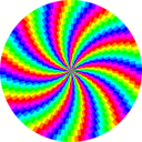 download Rainbow Swirl 120gon clipart image with 90 hue color