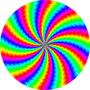 download Rainbow Swirl 120gon clipart image with 315 hue color