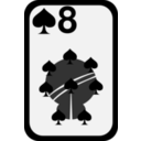 download Eight Of Spades clipart image with 180 hue color