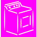 download Washing Machine White Stroke clipart image with 180 hue color
