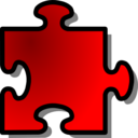 download Red Jigsaw Piece 09 clipart image with 0 hue color